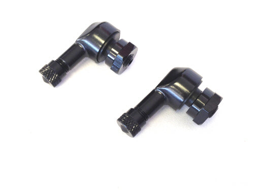 90° Degree Aluminum Valve Stem - PAIR, Black - KL32-2987 (ex WP6241105BK)