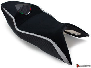 LuiMoto Seat Cover, Silver/Black Stitch -Shiver
