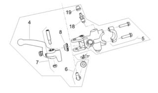 OEM Aprilia PR16/18 radial front master cylinder - 2B004894 ( ex 2B002995)