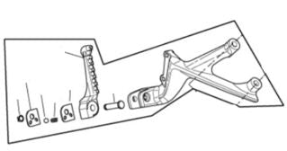 OEM Aprilia RH Pass Peg Assembly, BLK -2B0058709