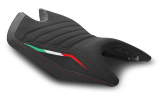 LuiMoto Italia Sport Seat Cover, Red Stitching - LUI-9131101