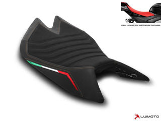 LuiMoto Italia Sport Seat Cover, Gold Stitching - LUI-9142102