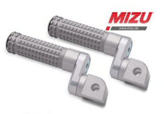 Mizu Germany 22mm Adjustable Lowering/Raising Driver Footpegs, Silver - MIZU-409TT2210035
