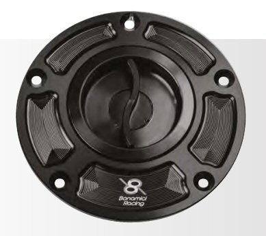 Bonamici Billet Aluminum Quick Turn Gas Cap, Black -MD-BON-FC090-Black