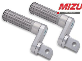 Mizu Germany 33mm Adjustable Lowering Driver Footpegs, Silver- MIZU-409TT3310035
