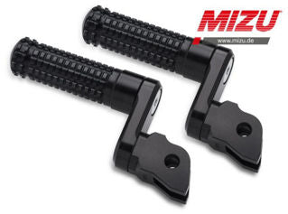 Mizu Germany 22mm Adjustable Lowering/Raising Driver Footpegs, Black - MIZU-409SS2210035
