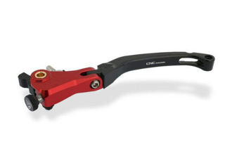 CNC Racing Folding Clutch Lever, Red Body Black Aluminum - LOLCR12BR