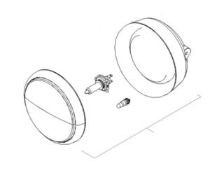 OEM Moto Guzzi Headlight (Halogen Bulb) - 2D000386 (ex 2D000100)