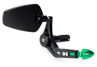 Puig Racing Brake Lever Guard w/Mirror, Green - OF21440V *See Product Notes*