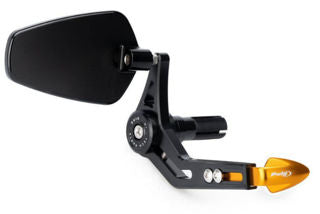 Puig Racing Brake Lever Guard w/Mirror, Gold - OF21440O *See Product Notes*