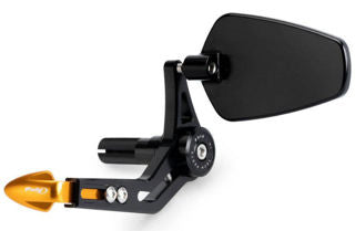 Puig Racing Clutch Lever Guard w/Mirror, Gold - OF21441O *See Product Notes*