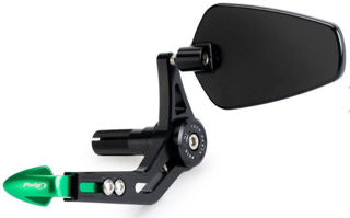 Puig Racing Clutch Lever Guard w/Mirror, Green - OF21441V *See Product Notes*