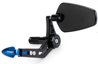 Puig Racing Clutch Lever Guard w/Mirror, Blue - OF21441A *See Product Notes*