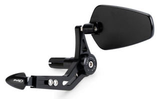 Puig Racing Clutch Lever Guard w/Mirror, Black - OF21441N *See Product Notes*