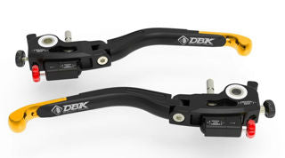 DBK Special Parts Billet Dual Adjustable Lever Set, Gold - MV-L38B
