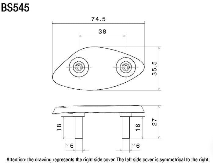 Rizoma Mirror Blockoff Plates, Black - RZBS545B