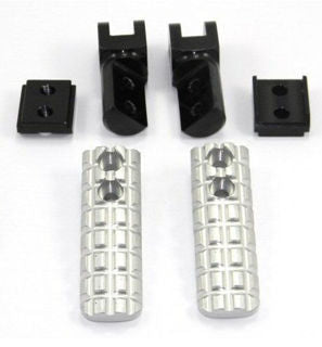 DBK Special Parts DV06 Anodized Alu Driver Footpeg PAIR, Silver - MV-PPDV06E