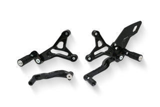 CNC Racing Adjustable MV Agusta Rearsets, Black - LOPE228B