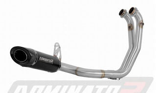 Dominator Full Exhaust System Collector Silencer HP8 BLACK + dB killer medium - DT-AP041DFBL