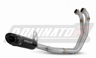 Dominator Full Exhaust System Collector Silencer HP8 BLACK + dB killer medium - DT-AP042DFBL