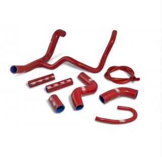 Samco Reinforced Tuono V4 Coolant Hose Kit Red - SAM-APR-8-Red