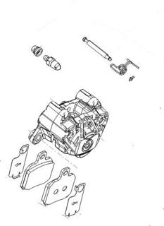 OEM Aprilia Rear Brake Caliper, Brembo - 2B008643 (ex 2B006457)